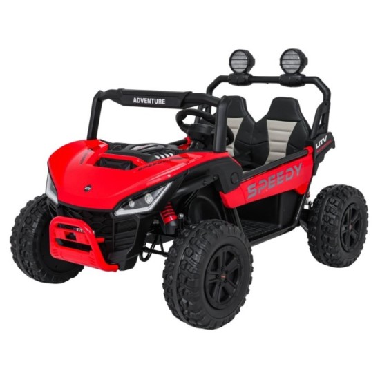 JOKO Elektrické autíčko Buggy SPEEDY 4x4, 4x200W, Dvojmiestne Kožené sedadlo, Penové kolesá, Osvetlená kapota, nosnosť 60kg, čer