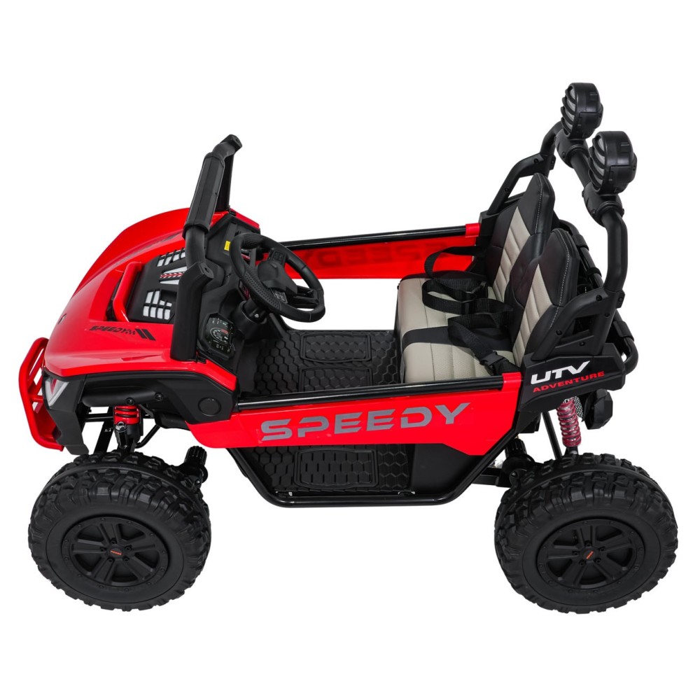 JOKO Elektrické autíčko Buggy SPEEDY 4x4, 4x200W, Dvojmiestne Kožené sedadlo, Penové kolesá, Osvetlená kapota, nosnosť 60kg, čer
