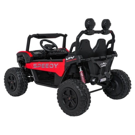 JOKO Elektrické autíčko Buggy SPEEDY 4x4, 4x200W, Dvojmiestne Kožené sedadlo, Penové kolesá, Osvetlená kapota, nosnosť 60kg, čer
