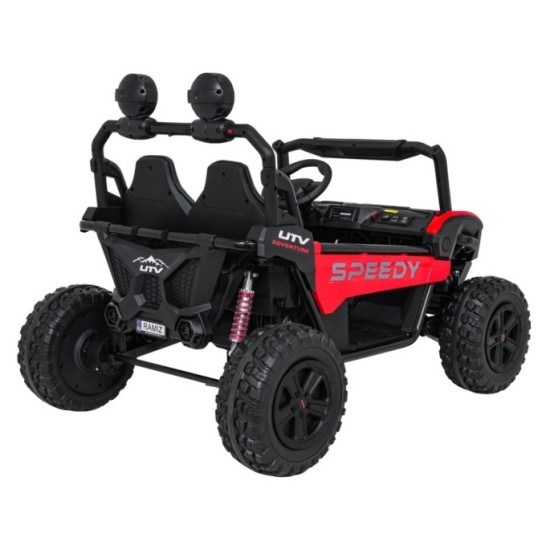 JOKO Elektrické autíčko Buggy SPEEDY 4x4, 4x200W, Dvojmiestne Kožené sedadlo, Penové kolesá, Osvetlená kapota, nosnosť 60kg, čer