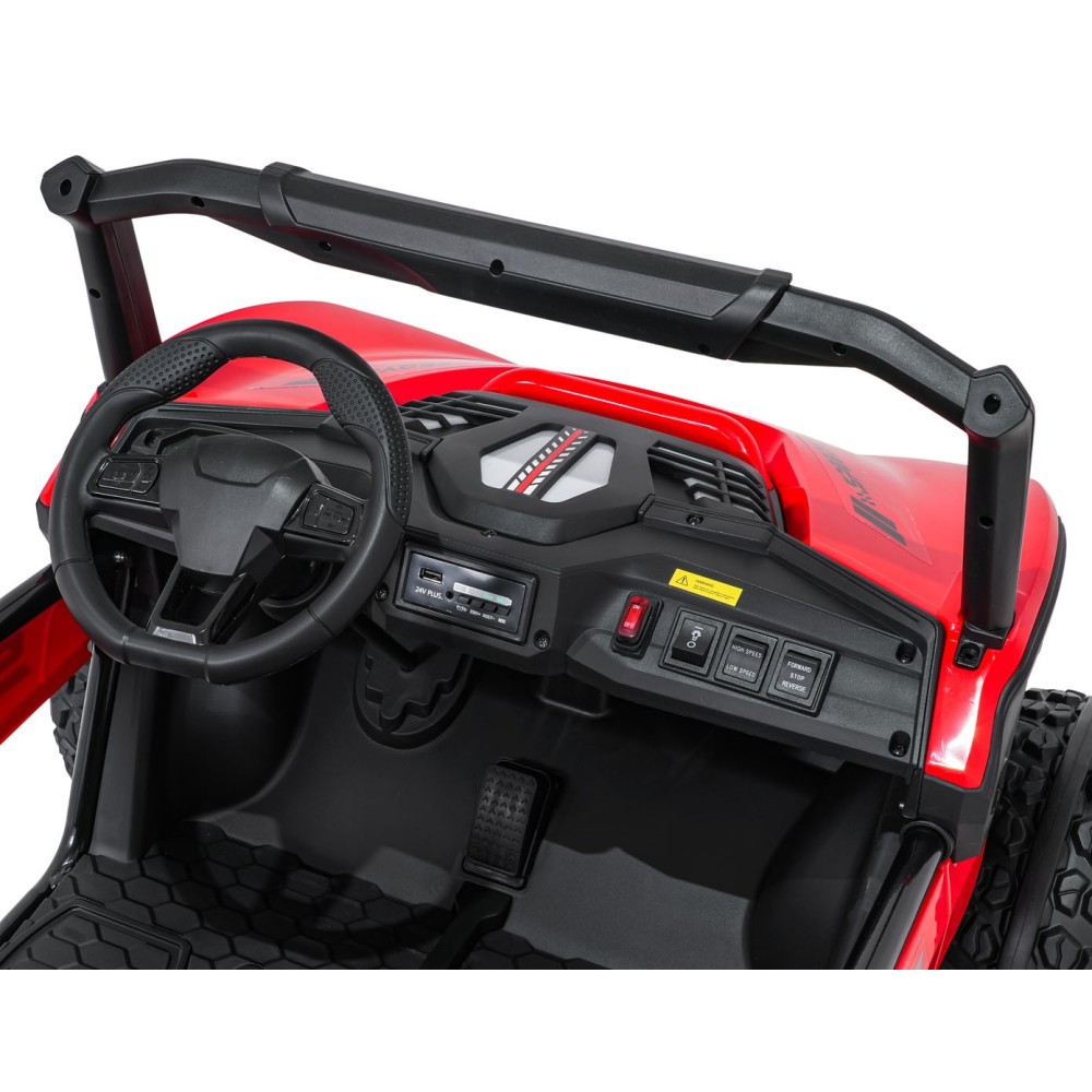 JOKO Elektrické autíčko Buggy SPEEDY 4x4, 4x200W, Dvojmiestne Kožené sedadlo, Penové kolesá, Osvetlená kapota, nosnosť 60kg, čer