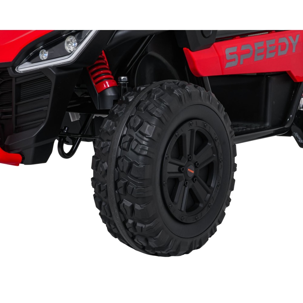 JOKO Elektrické autíčko Buggy SPEEDY 4x4, 4x200W, Dvojmiestne Kožené sedadlo, Penové kolesá, Osvetlená kapota, nosnosť 60kg, čer