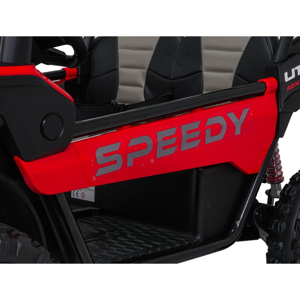 JOKO Elektrické autíčko Buggy SPEEDY 4x4, 4x200W, Dvojmiestne Kožené sedadlo, Penové kolesá, Osvetlená kapota, nosnosť 60kg, čer