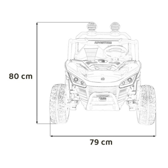 JOKO Elektrické autíčko Buggy SPEEDY 4x4, 4x200W, Dvojmiestne Kožené sedadlo, Penové kolesá, Osvetlená kapota, nosnosť 60kg, čer