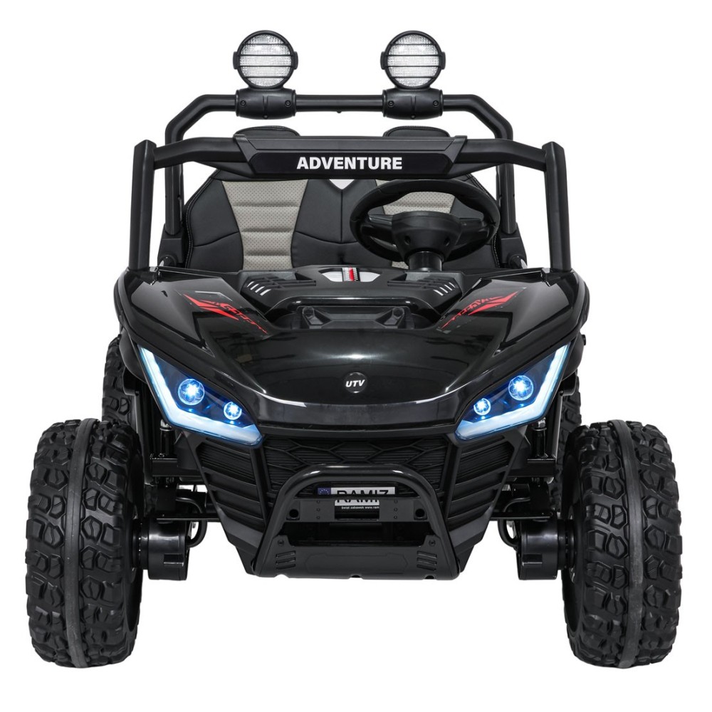JOKO Elektrické autíčko Buggy SPEEDY 4x4, 4x200W, Dvojmiestne Kožené sedadlo, Penové kolesá, Osvetlená kapota, nosnosť 60kg, čie