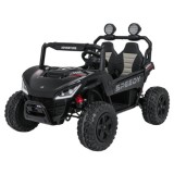 JOKO Elektrické autíčko Buggy SPEEDY 4x4, 4x200W, Dvojmiestne Kožené sedadlo, Penové kolesá, Osvetlená kapota, nosnosť 60kg, čie