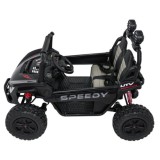 JOKO Elektrické autíčko Buggy SPEEDY 4x4, 4x200W, Dvojmiestne Kožené sedadlo, Penové kolesá, Osvetlená kapota, nosnosť 60kg, čie