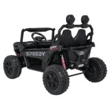 JOKO Elektrické autíčko Buggy SPEEDY 4x4, 4x200W, Dvojmiestne Kožené sedadlo, Penové kolesá, Osvetlená kapota, nosnosť 60kg, čie