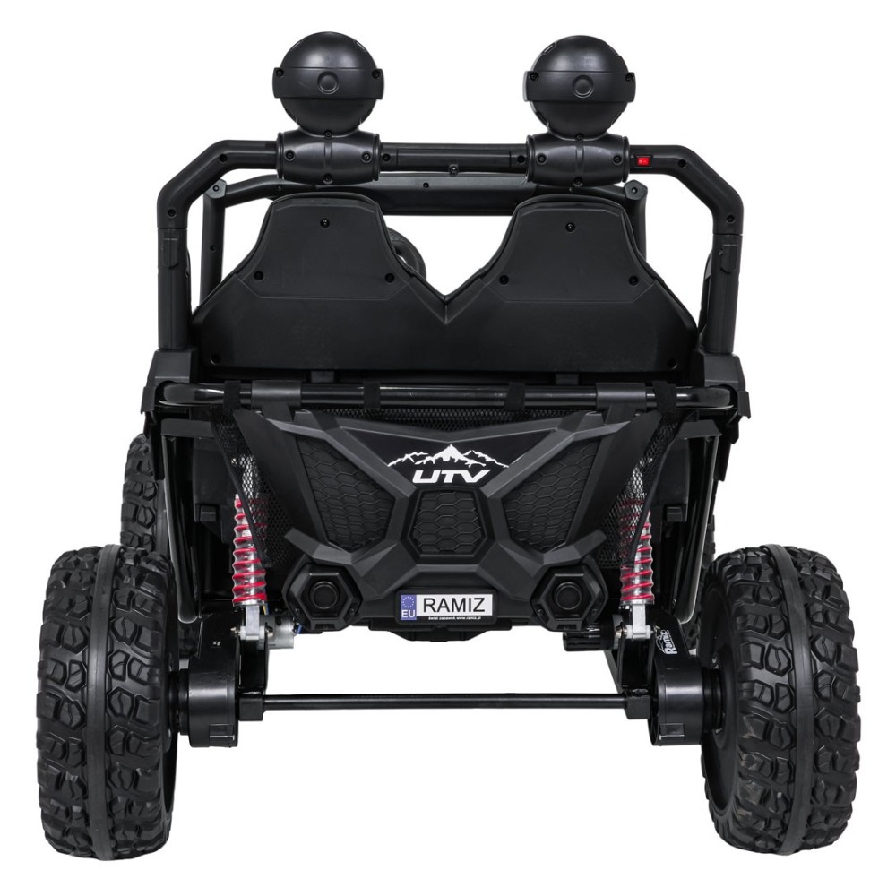 JOKO Elektrické autíčko Buggy SPEEDY 4x4, 4x200W, Dvojmiestne Kožené sedadlo, Penové kolesá, Osvetlená kapota, nosnosť 60kg, čie