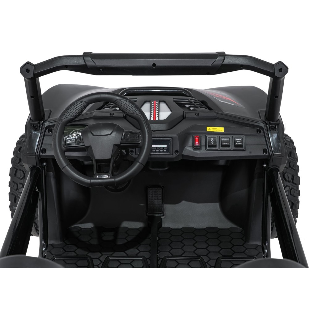 JOKO Elektrické autíčko Buggy SPEEDY 4x4, 4x200W, Dvojmiestne Kožené sedadlo, Penové kolesá, Osvetlená kapota, nosnosť 60kg, čie