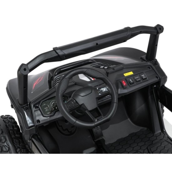 JOKO Elektrické autíčko Buggy SPEEDY 4x4, 4x200W, Dvojmiestne Kožené sedadlo, Penové kolesá, Osvetlená kapota, nosnosť 60kg, čie