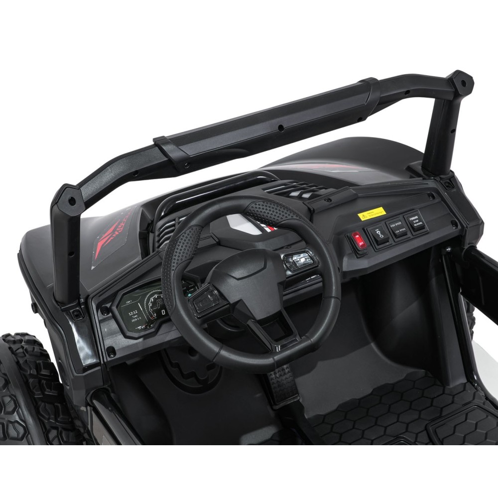 JOKO Elektrické autíčko Buggy SPEEDY 4x4, 4x200W, Dvojmiestne Kožené sedadlo, Penové kolesá, Osvetlená kapota, nosnosť 60kg, čie