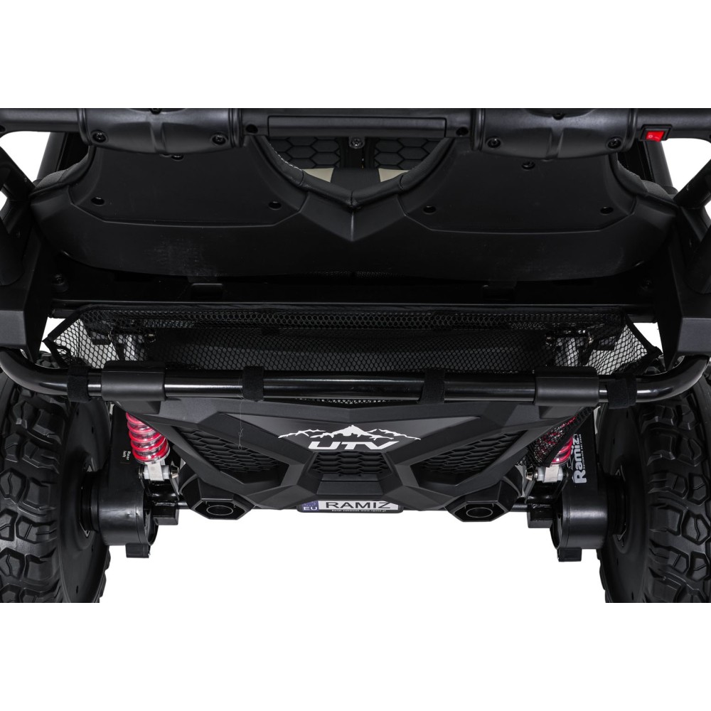 JOKO Elektrické autíčko Buggy SPEEDY 4x4, 4x200W, Dvojmiestne Kožené sedadlo, Penové kolesá, Osvetlená kapota, nosnosť 60kg, čie