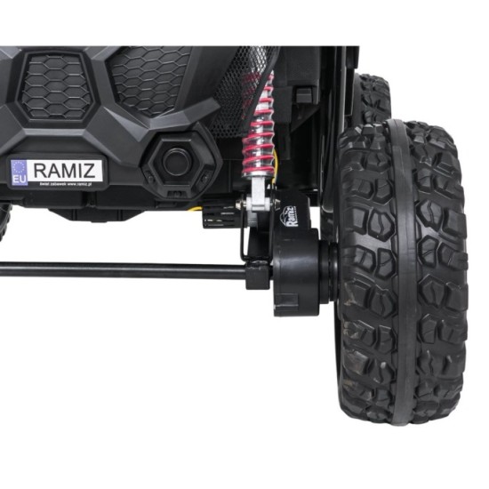 JOKO Elektrické autíčko Buggy SPEEDY 4x4, 4x200W, Dvojmiestne Kožené sedadlo, Penové kolesá, Osvetlená kapota, nosnosť 60kg, čie