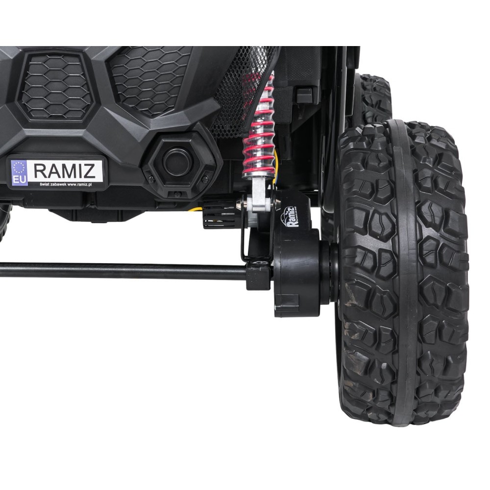 JOKO Elektrické autíčko Buggy SPEEDY 4x4, 4x200W, Dvojmiestne Kožené sedadlo, Penové kolesá, Osvetlená kapota, nosnosť 60kg, čie
