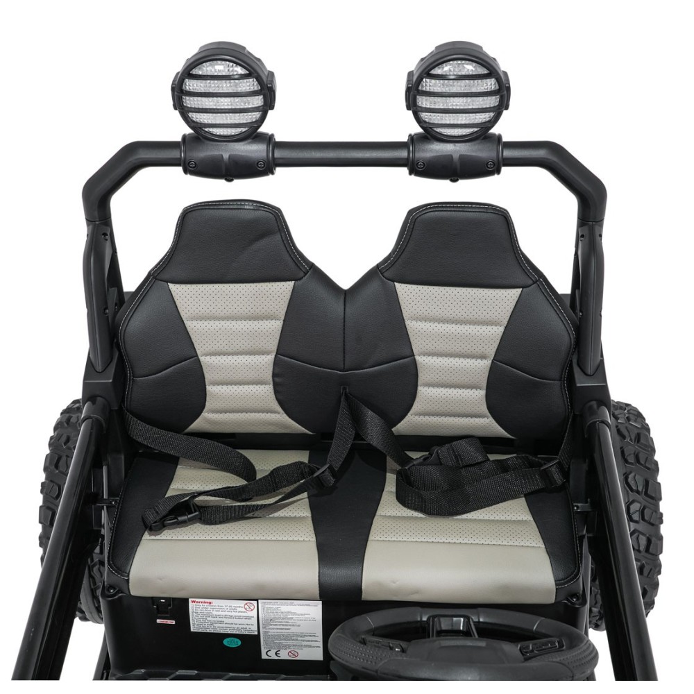 JOKO Elektrické autíčko Buggy SPEEDY 4x4, 4x200W, Dvojmiestne Kožené sedadlo, Penové kolesá, Osvetlená kapota, nosnosť 60kg, čie