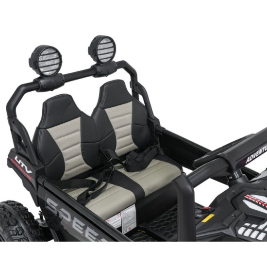 JOKO Elektrické autíčko Buggy SPEEDY 4x4, 4x200W, Dvojmiestne Kožené sedadlo, Penové kolesá, Osvetlená kapota, nosnosť 60kg, čie