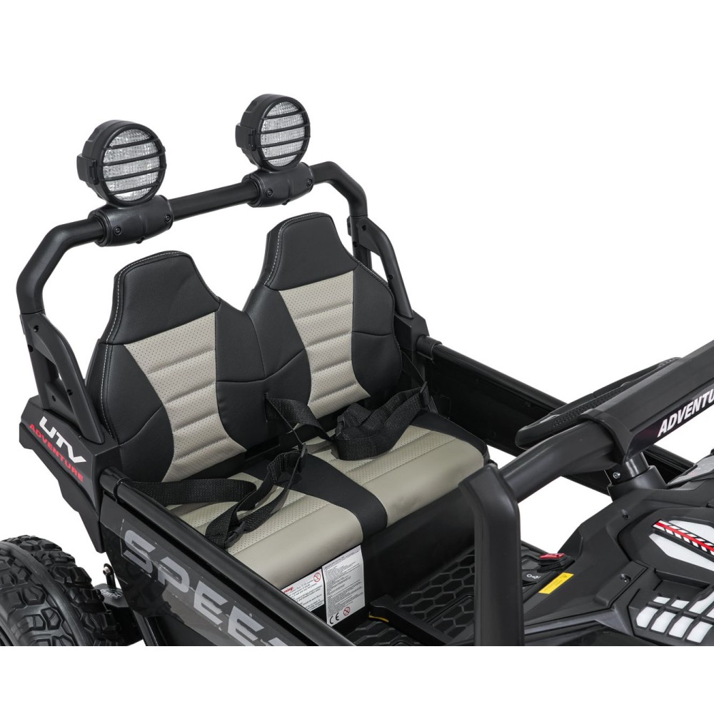 JOKO Elektrické autíčko Buggy SPEEDY 4x4, 4x200W, Dvojmiestne Kožené sedadlo, Penové kolesá, Osvetlená kapota, nosnosť 60kg, čie