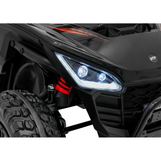 JOKO Elektrické autíčko Buggy SPEEDY 4x4, 4x200W, Dvojmiestne Kožené sedadlo, Penové kolesá, Osvetlená kapota, nosnosť 60kg, čie