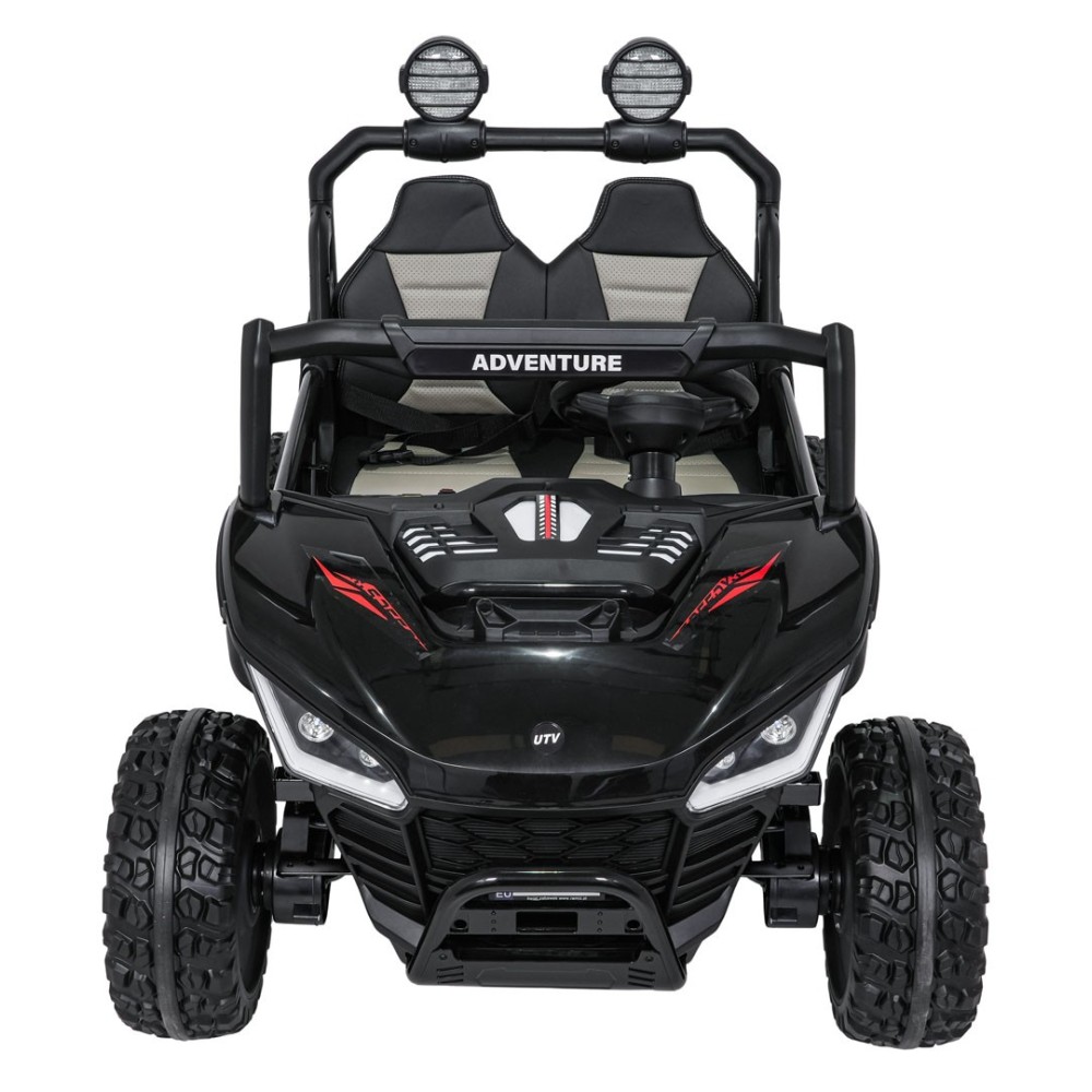 JOKO Elektrické autíčko Buggy SPEEDY 4x4, 4x200W, Dvojmiestne Kožené sedadlo, Penové kolesá, Osvetlená kapota, nosnosť 60kg, čie