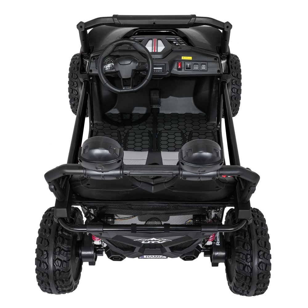 JOKO Elektrické autíčko Buggy SPEEDY 4x4, 4x200W, Dvojmiestne Kožené sedadlo, Penové kolesá, Osvetlená kapota, nosnosť 60kg, čie