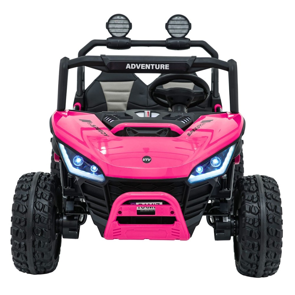 JOKO Elektrické autíčko Buggy SPEEDY 4x4, 4x200W, Dvojmiestne Kožené sedadlo, Penové kolesá, Osvetlená kapota, nosnosť 60kg, ruž