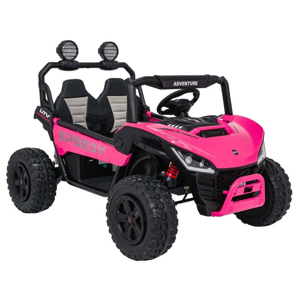 JOKO Elektrické autíčko Buggy SPEEDY 4x4, 4x200W, Dvojmiestne Kožené sedadlo, Penové kolesá, Osvetlená kapota, nosnosť 60kg, ruž