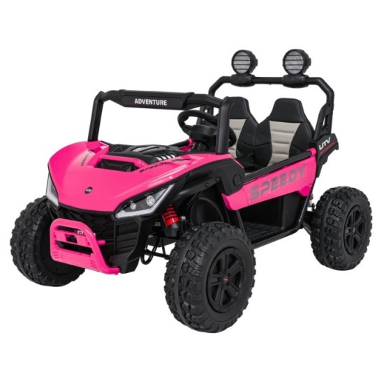 JOKO Elektrické autíčko Buggy SPEEDY 4x4, 4x200W, Dvojmiestne Kožené sedadlo, Penové kolesá, Osvetlená kapota, nosnosť 60kg, ruž