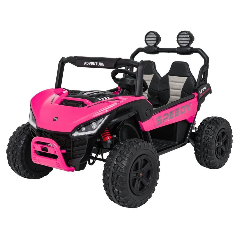 JOKO Elektrické autíčko Buggy SPEEDY 4x4, 4x200W, Dvojmiestne Kožené sedadlo, Penové kolesá, Osvetlená kapota, nosnosť 60kg, ruž