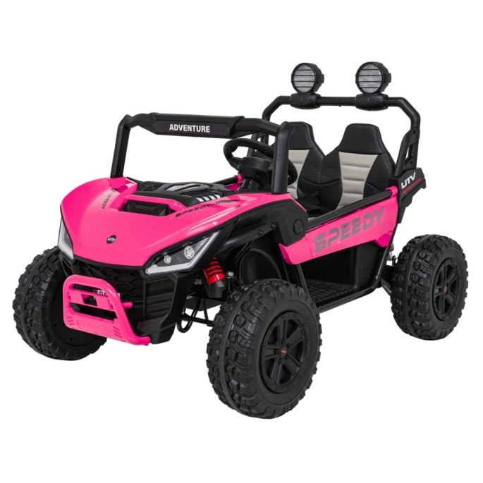 JOKO Elektrické autíčko Buggy SPEEDY 4x4, 4x200W, Dvojmiestne Kožené sedadlo, Penové kolesá, Osvetlená kapota, nosnosť 60kg, ruž