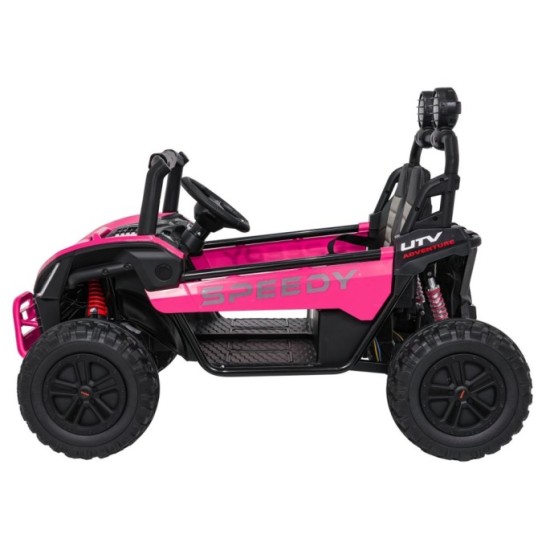 JOKO Elektrické autíčko Buggy SPEEDY 4x4, 4x200W, Dvojmiestne Kožené sedadlo, Penové kolesá, Osvetlená kapota, nosnosť 60kg, ruž