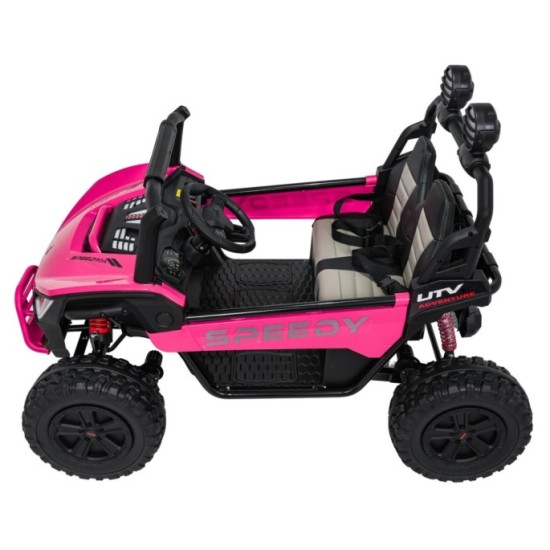 JOKO Elektrické autíčko Buggy SPEEDY 4x4, 4x200W, Dvojmiestne Kožené sedadlo, Penové kolesá, Osvetlená kapota, nosnosť 60kg, ruž