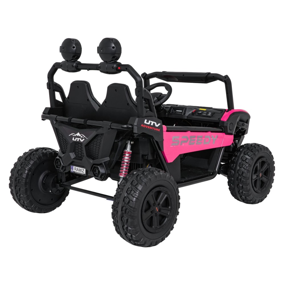 JOKO Elektrické autíčko Buggy SPEEDY 4x4, 4x200W, Dvojmiestne Kožené sedadlo, Penové kolesá, Osvetlená kapota, nosnosť 60kg, ruž