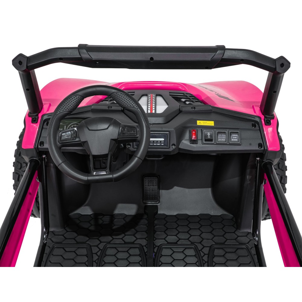 JOKO Elektrické autíčko Buggy SPEEDY 4x4, 4x200W, Dvojmiestne Kožené sedadlo, Penové kolesá, Osvetlená kapota, nosnosť 60kg, ruž