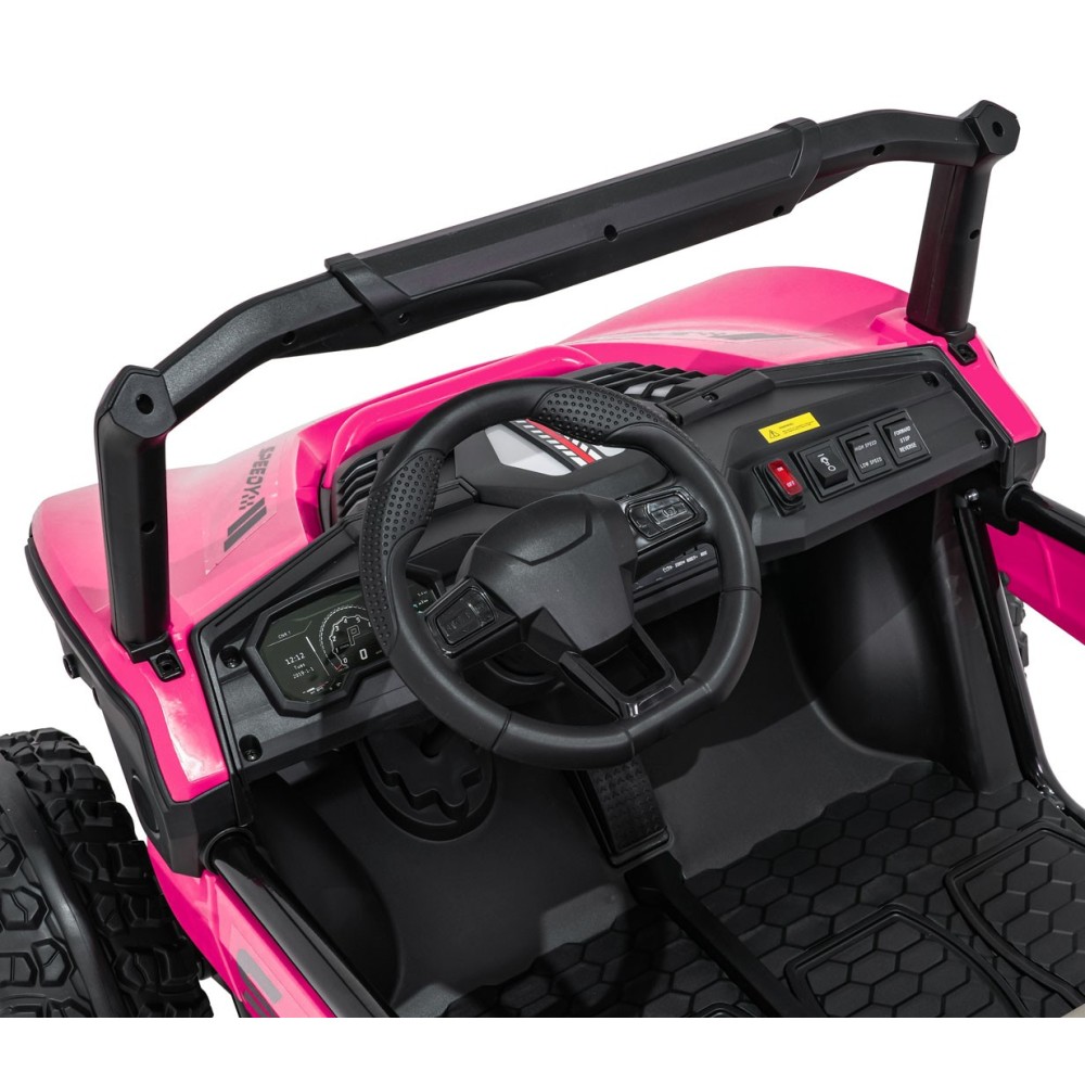 JOKO Elektrické autíčko Buggy SPEEDY 4x4, 4x200W, Dvojmiestne Kožené sedadlo, Penové kolesá, Osvetlená kapota, nosnosť 60kg, ruž