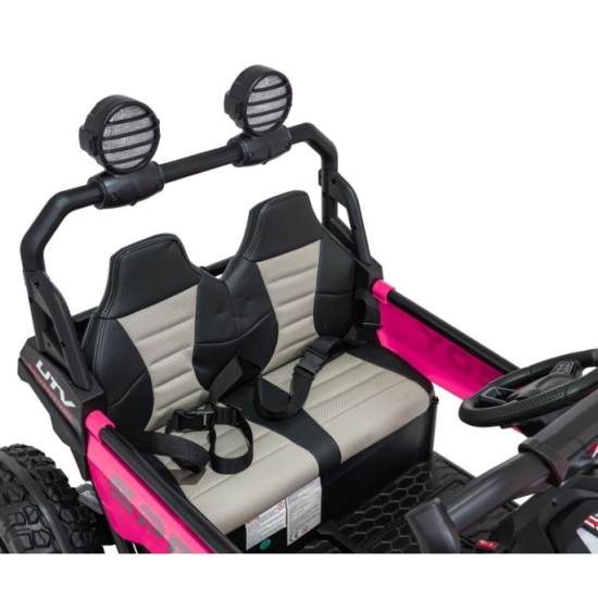 JOKO Elektrické autíčko Buggy SPEEDY 4x4, 4x200W, Dvojmiestne Kožené sedadlo, Penové kolesá, Osvetlená kapota, nosnosť 60kg, ruž