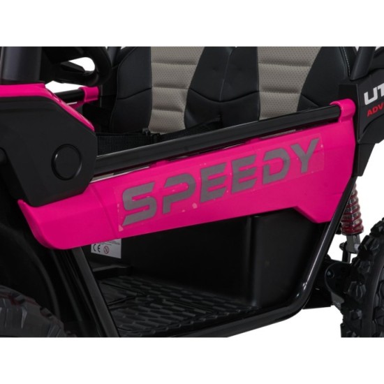 JOKO Elektrické autíčko Buggy SPEEDY 4x4, 4x200W, Dvojmiestne Kožené sedadlo, Penové kolesá, Osvetlená kapota, nosnosť 60kg, ruž