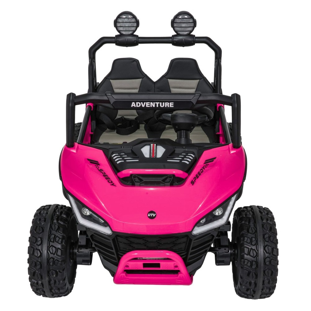 JOKO Elektrické autíčko Buggy SPEEDY 4x4, 4x200W, Dvojmiestne Kožené sedadlo, Penové kolesá, Osvetlená kapota, nosnosť 60kg, ruž
