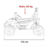 JOKO Elektrické autíčko Buggy SPEEDY 4x4, 4x200W, Dvojmiestne Kožené sedadlo, Penové kolesá, Osvetlená kapota, nosnosť 60kg, ruž