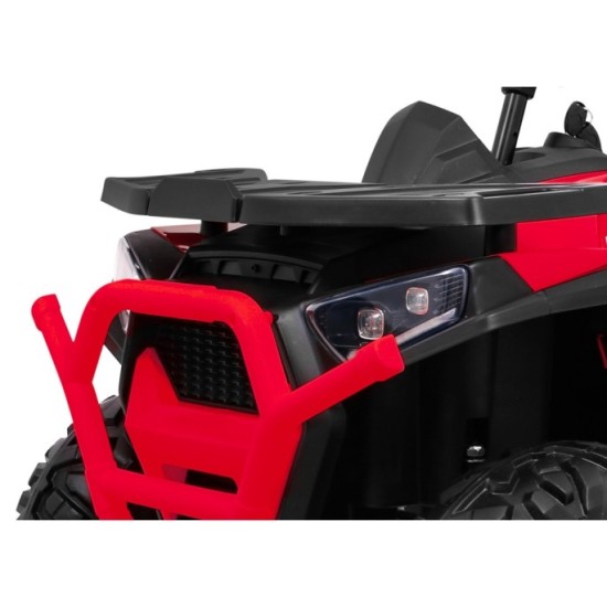 JOKO Elektrická štvorkolka 4x4 ATV Desert, penové kolesá, kožené sedadlo, červená
