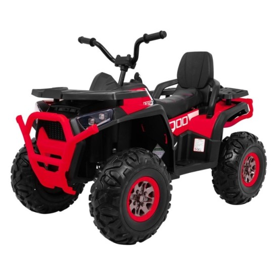 JOKO Elektrická štvorkolka 4x4 ATV Desert, penové kolesá, kožené sedadlo, červená