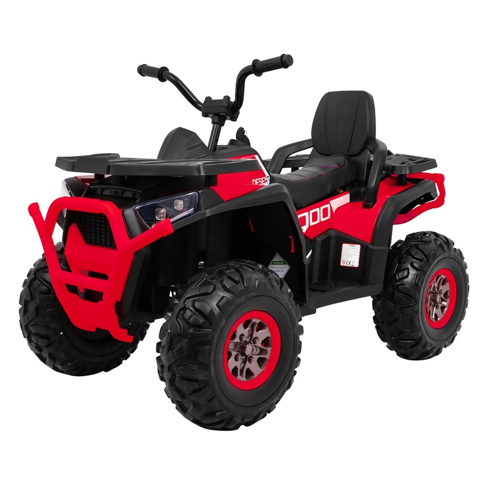 JOKO Elektrická štvorkolka 4x4 ATV Desert, penové kolesá, kožené sedadlo, červená