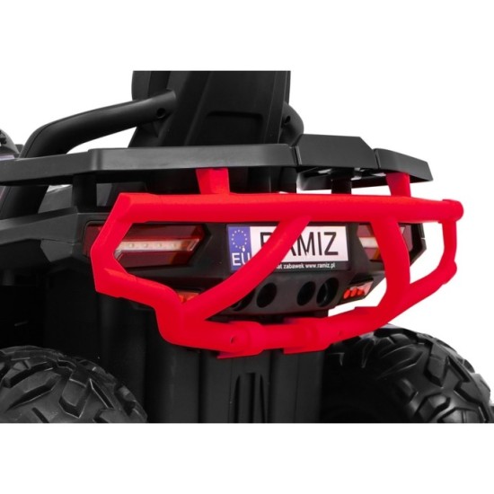 JOKO Elektrická štvorkolka 4x4 ATV Desert, penové kolesá, kožené sedadlo, červená