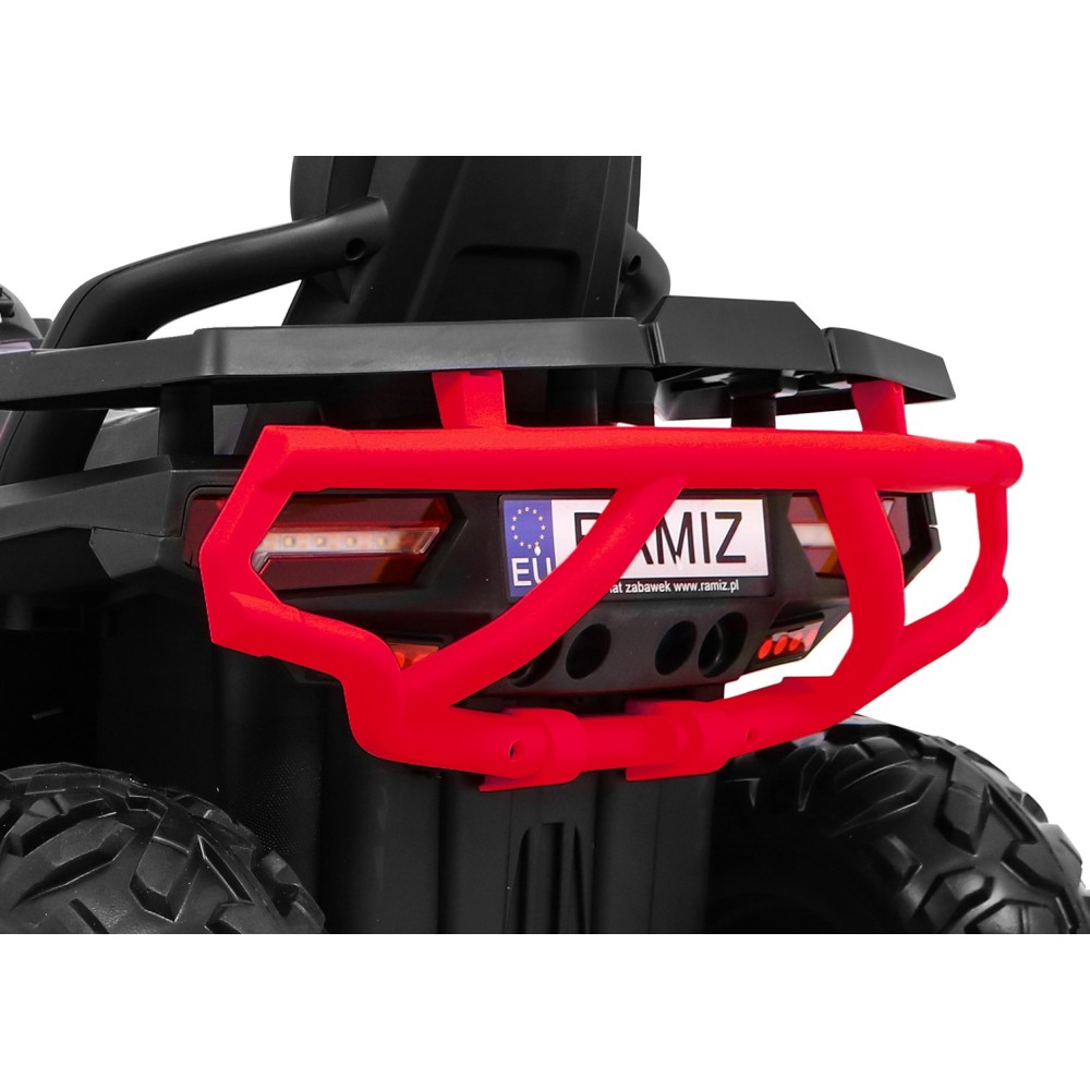 JOKO Elektrická štvorkolka 4x4 ATV Desert, penové kolesá, kožené sedadlo, červená