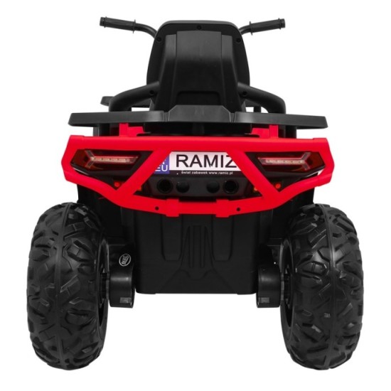 JOKO Elektrická štvorkolka 4x4 ATV Desert, penové kolesá, kožené sedadlo, červená