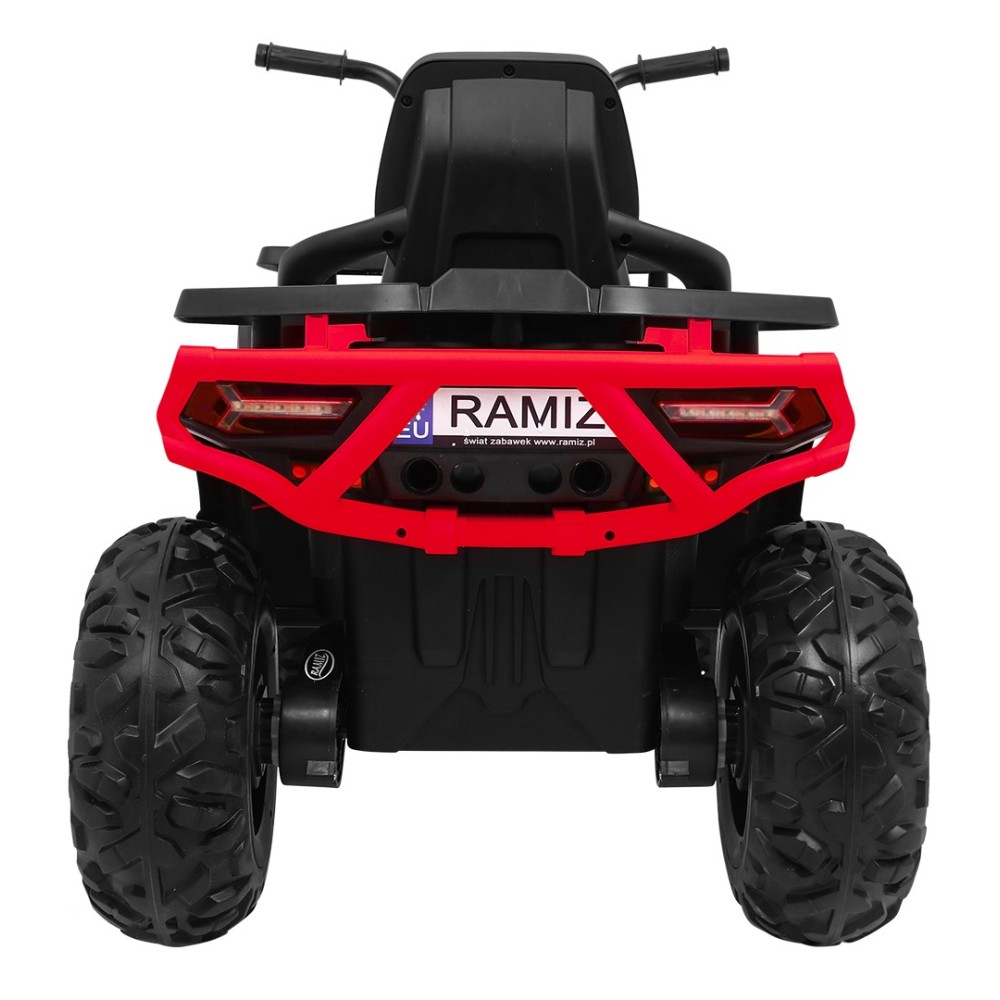 JOKO Elektrická štvorkolka 4x4 ATV Desert, penové kolesá, kožené sedadlo, červená