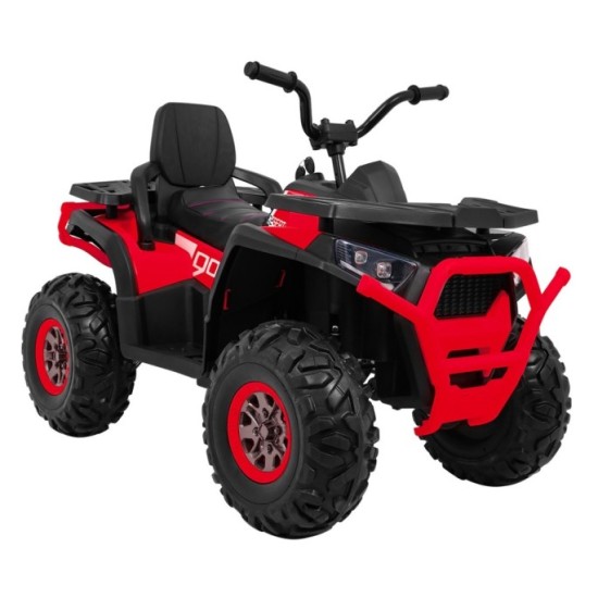 JOKO Elektrická štvorkolka 4x4 ATV Desert, penové kolesá, kožené sedadlo, červená