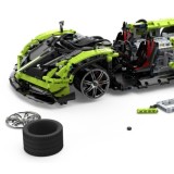 Rastar Veľká Technická stavebnica 2892ks Auto Pagani Huayra 1:8, zelená