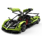 Rastar Veľká Technická stavebnica 2892ks Auto Pagani Huayra 1:8, zelená