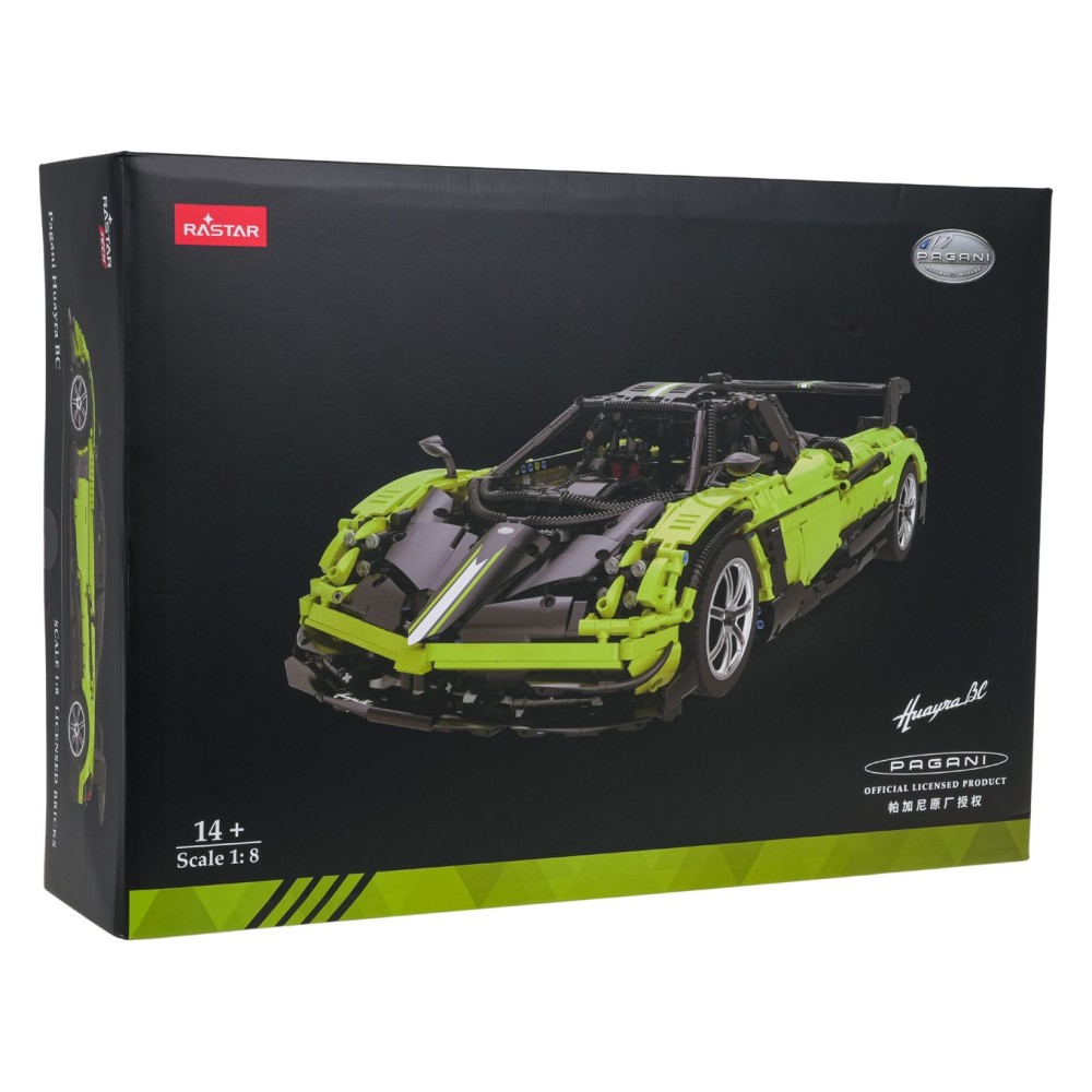 Rastar Veľká Technická stavebnica 2892ks Auto Pagani Huayra 1:8, zelená